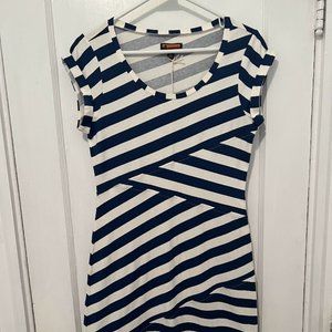 Brooklyn Industries Blue/White Mummy Bandage Striped Dress - Brand New